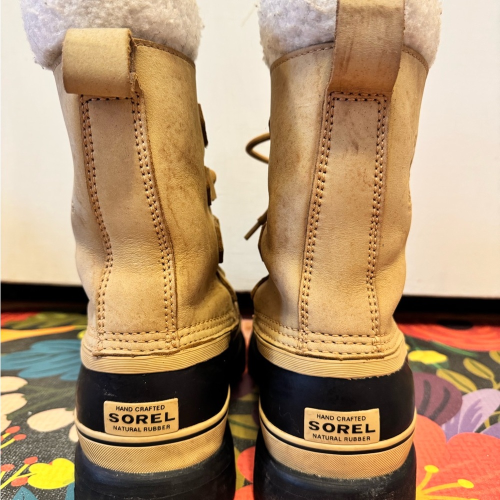 Sorel Caribou Buff Suede Waterproof Winter Snow Boots NL 1005-280 Women's Size 8 - Picture 4 of 7